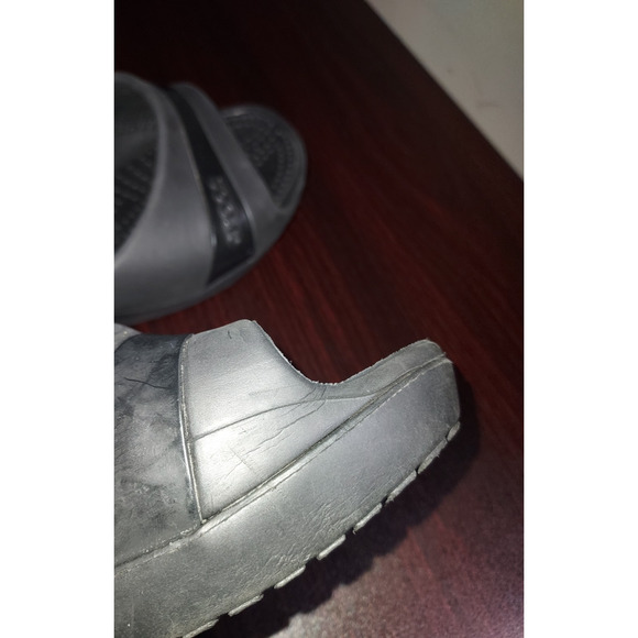 Crocs Wedge Sandals sz 9 Women's Sassari Open Toe Slip Ons Summer Black - Picture 13 of 13